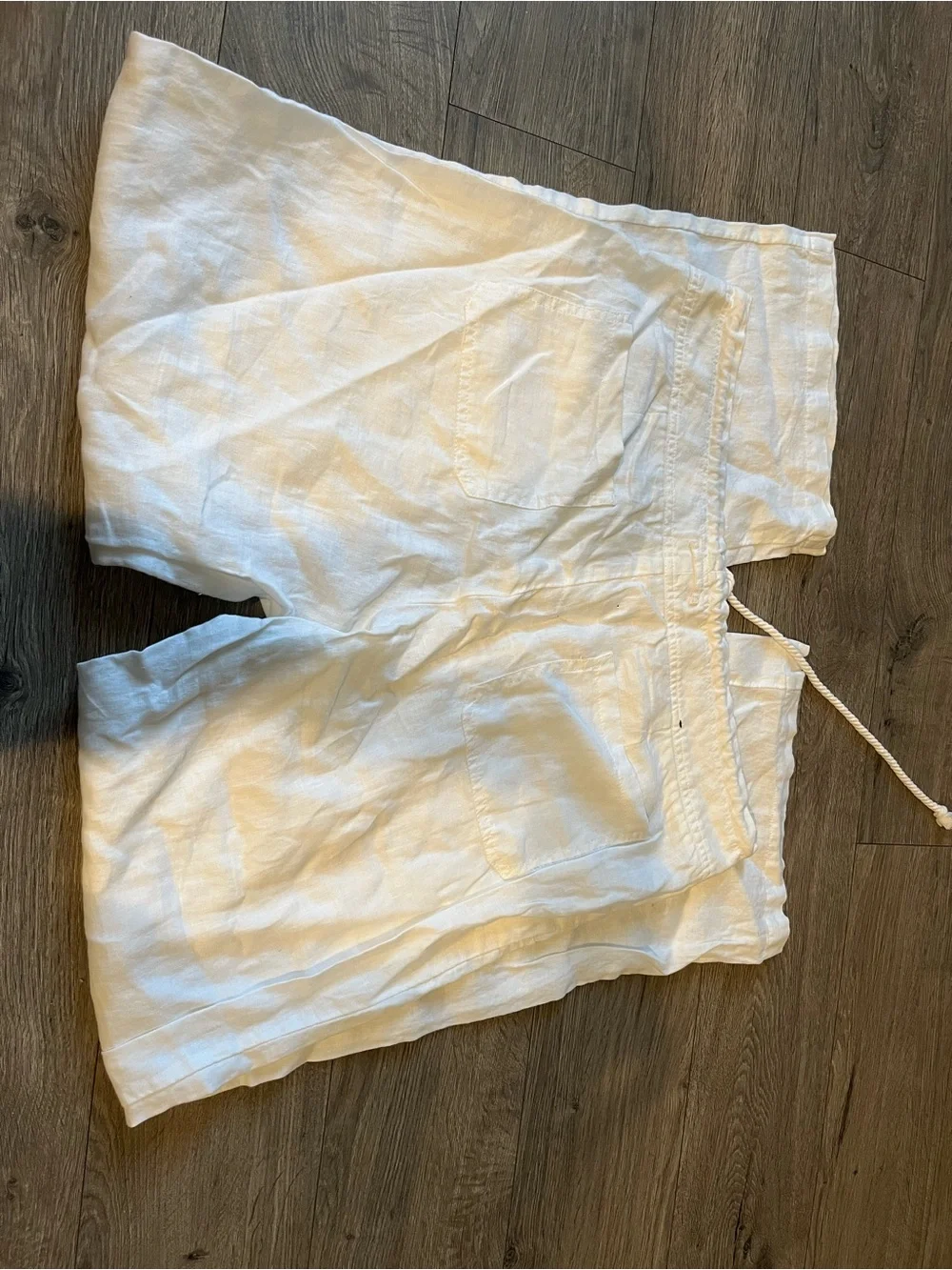 Banana Republic Women's White Linen Drawstring Chinos